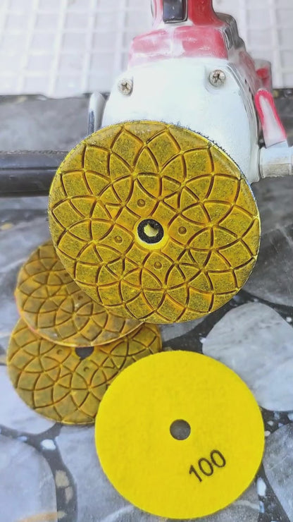 5PCS 100mm (4") Diamond Grinding Discs Set - for Granite, Marble & Concrete - Angle Grinder Grinding Disk for Trimming, Rough Grinding & Surface Leveling