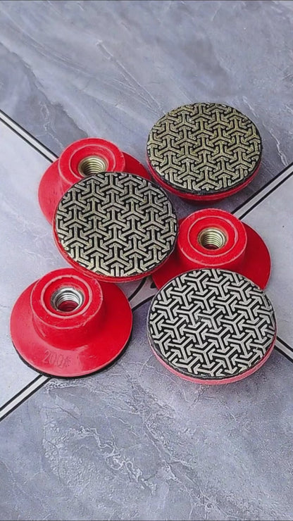 4PCS 2" (50mm) Electroplated Diamond Grinding Discs - 5/8"-11 M14 M10 Thread for Marble, Quartz & Ceramics - Small Trimming & Grinding Angle Grinder Accessories