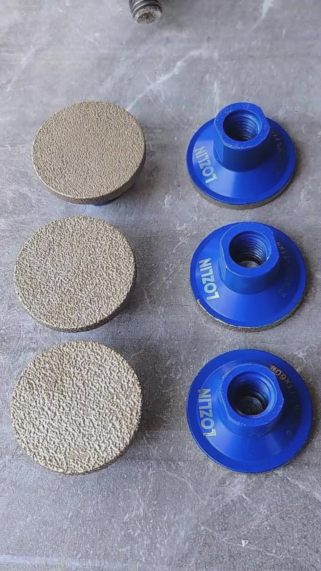LOZLIN 2 Zoll (50 mm) flache Diamant-Schleifscheibe – Arbeitsplatten-Fugen- und Kantenschleifen für Quarz, Marmor, Fliesen – 5/8-11 M14 M10 Winkelschleifer-montiertes Steinwerkzeug