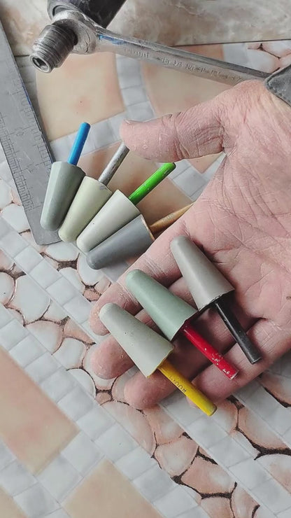 7PCS Diamond Resin Polishing Rods - Detail Grinding Kit for Stone Carving, Marble & Granite Relief Work - Tools for Straight Grinders