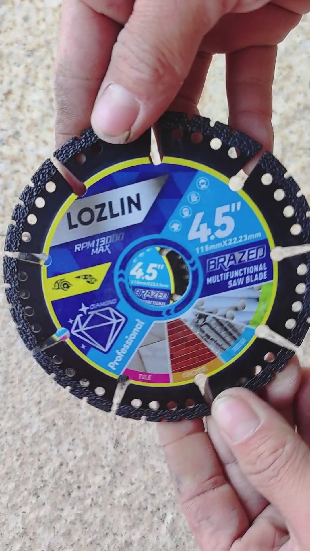 4,5 Zoll (115 mm) Diamant-Mehrzwecksägeblätter für Marmor, Quarz, Stein, Fliesen, Metall, Kunststoff, Winkelschleifer-Schneidsägeblätter