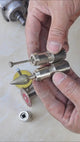 1/8"/1/4" (3MM/6MM) Winkelschleifer-zu-Geradschleifer-Umrüstsatz - Doppelspannzangen-Schleifkopf zum Schnitzen/Polieren/Schneiden, kompatibel mit Standard-Winkelschleifern